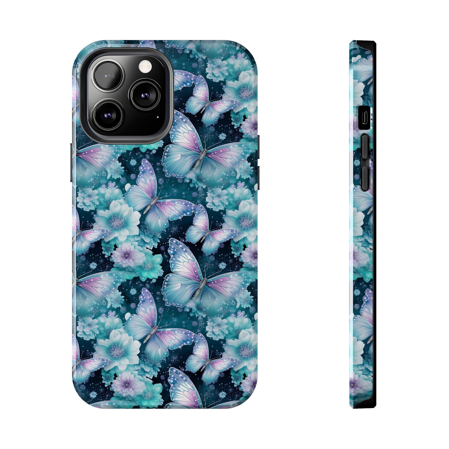 Blue and Purple Butterflies Digital print Design Tough Phone Case compatible with a large variety of iPhone models, Gift, Phone Case