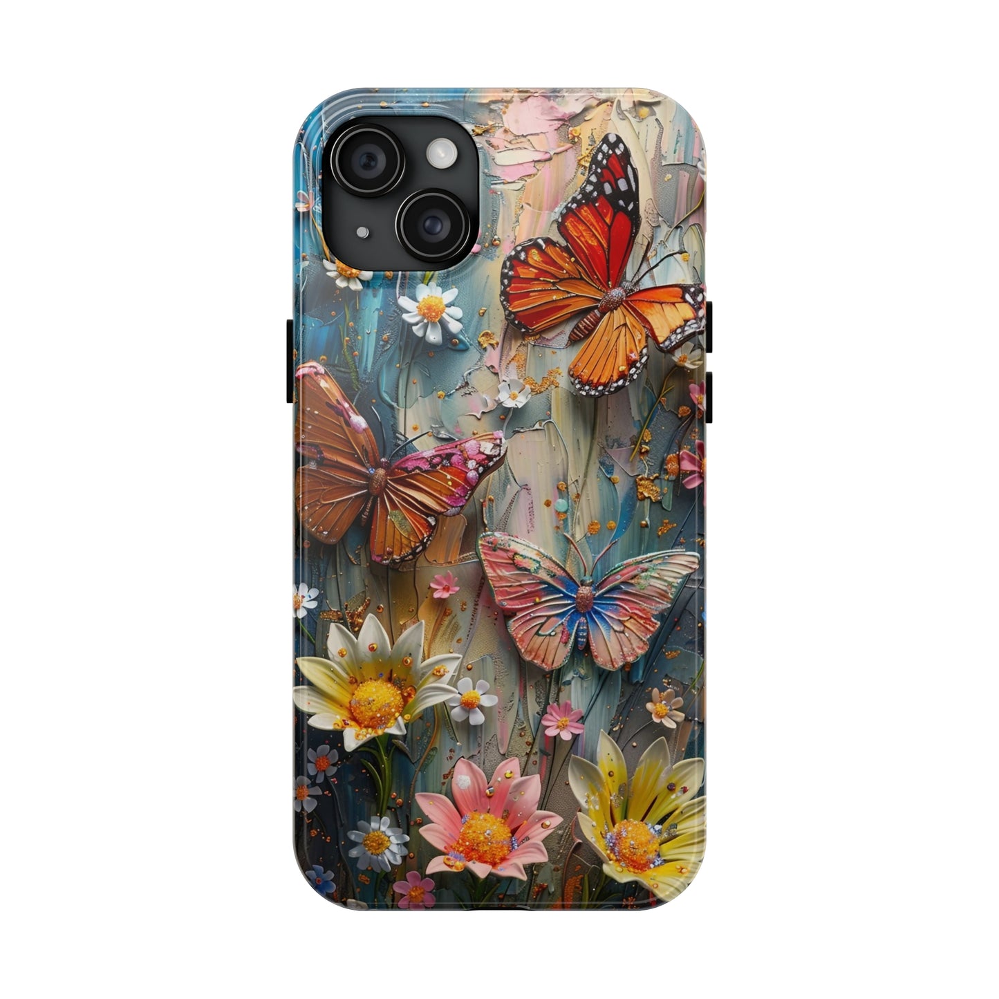 Butterfly Floral Art iPhone Case, Vibrant Nature-Inspired Protective Phone Cover compatible with a large variety of iPhone models, Phone Case, Gift