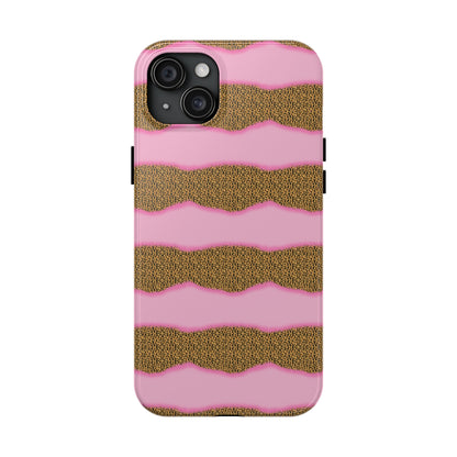 Girly Cheetah Wave Design Phone Case- Lightweight, Impact Resistant Cover for iPhone 6, 6s, 12, 13, 14, 15