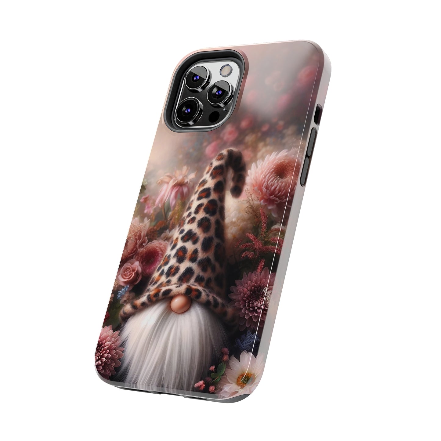 Leopard Print Fantasy Gnome Design Phone Case- Lightweight, Impact Resistant Cover for iPhone 6, 6s, 12, 13, 14, 15