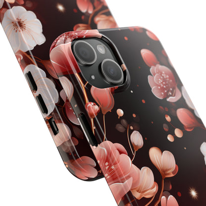 Pretty Pink Flowers Pattern Design Tough Phone Case compatible with a large variety of iPhone models, Gift, Phone Case