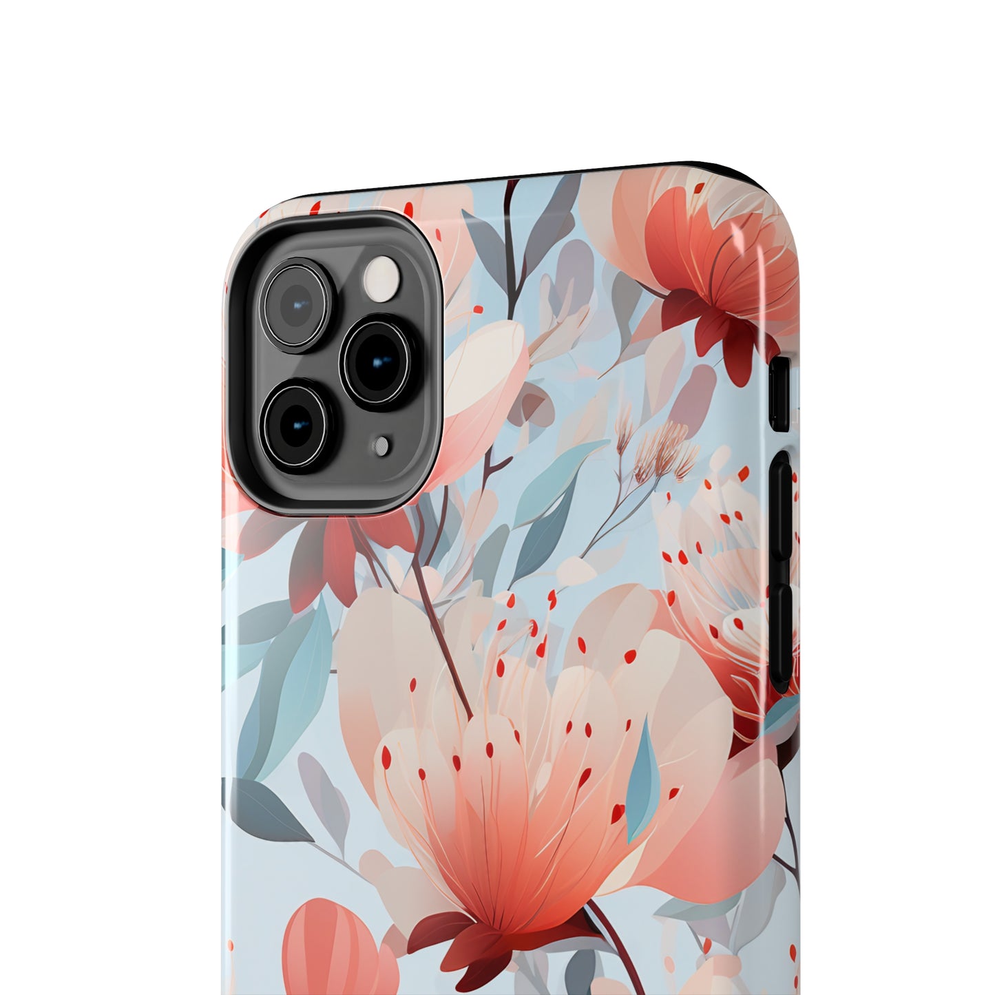 Red Flowers Digital print Design Tough Phone Case compatible with a large variety of iPhone models, Gift, Phone Case