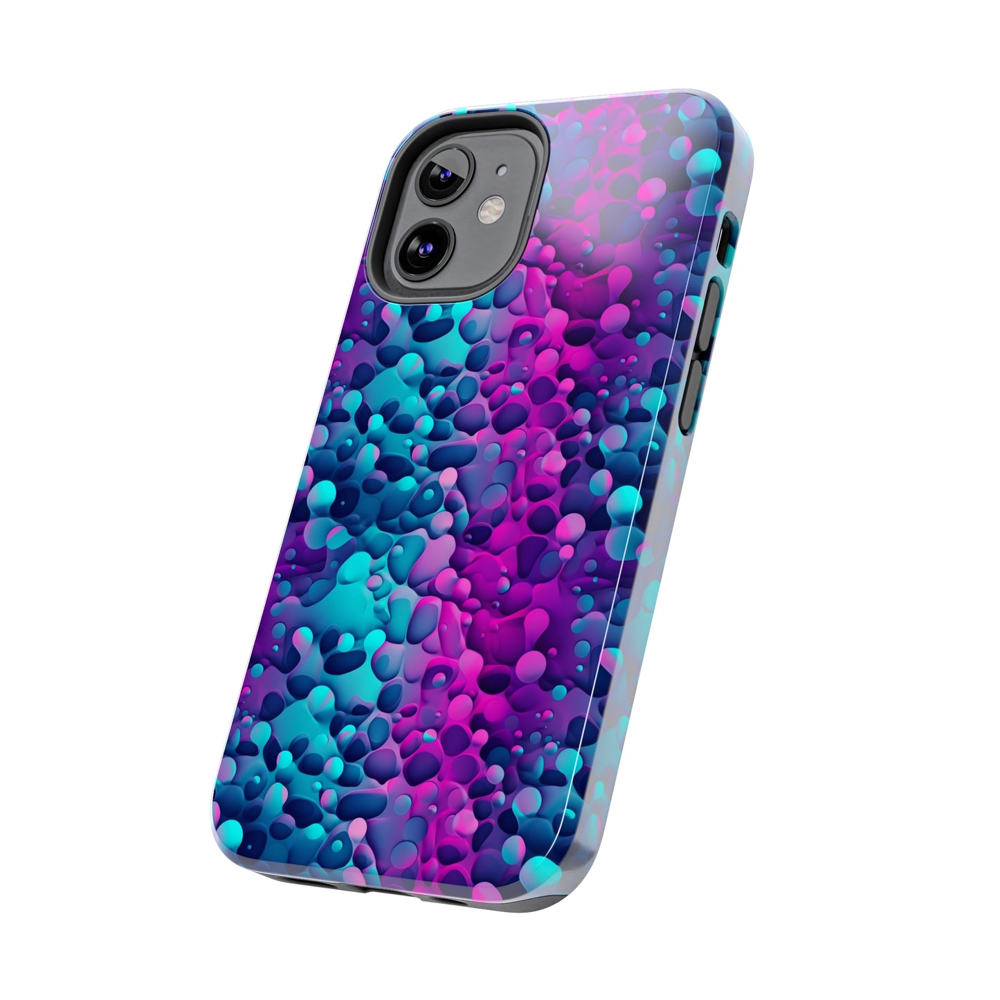 3D Bubble Print Pattern Design Tough Phone Case compatible with a large variety of iPhone models, Phone Case, Gift