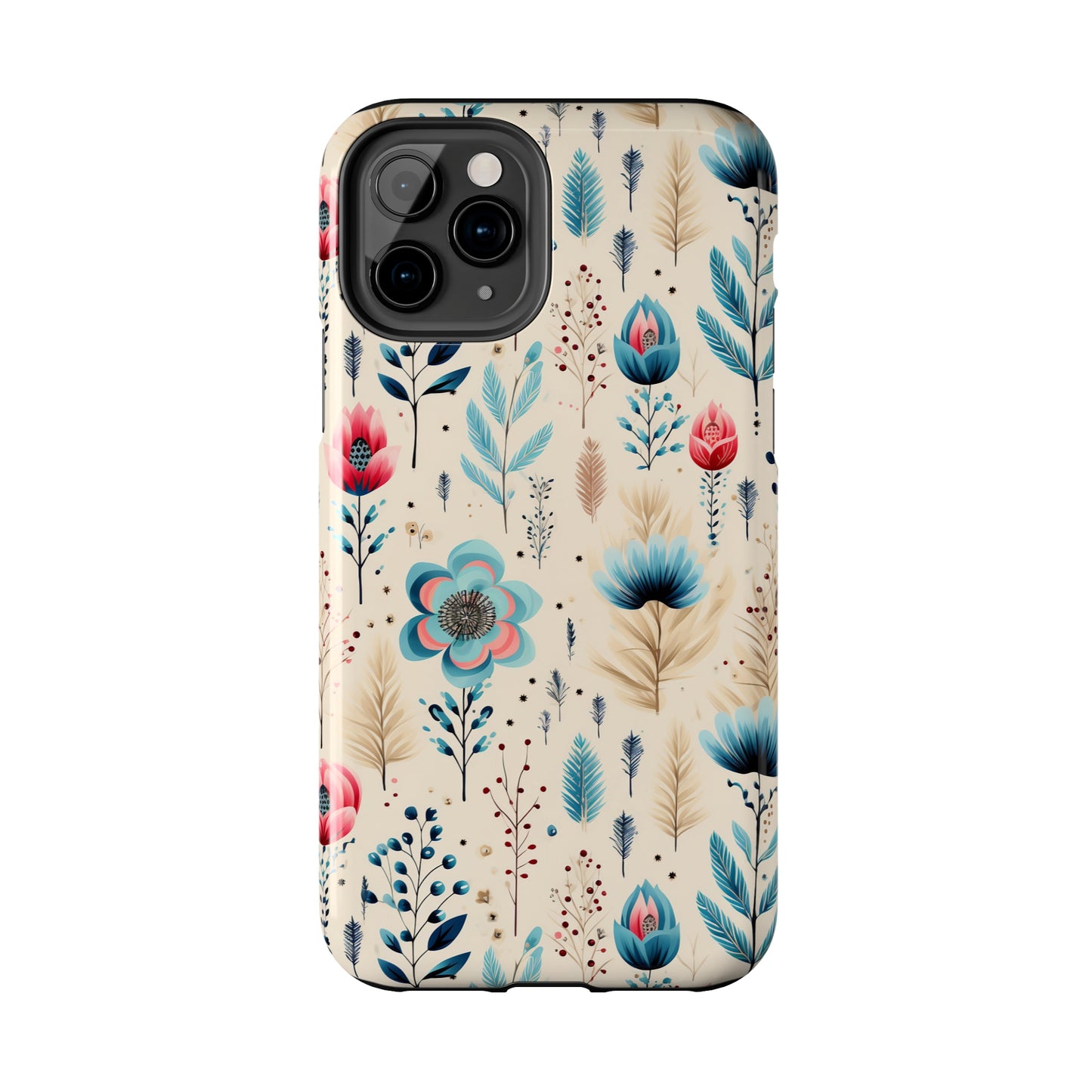 Boho Floral Pattern design Tough Phone Case compatible with a large variety of iphone models