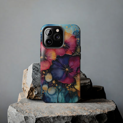 Vibrant 3D Watercolor Flowers print Design Tough Phone Case compatible with a large variety of iPhone models, Gift, Phone Case