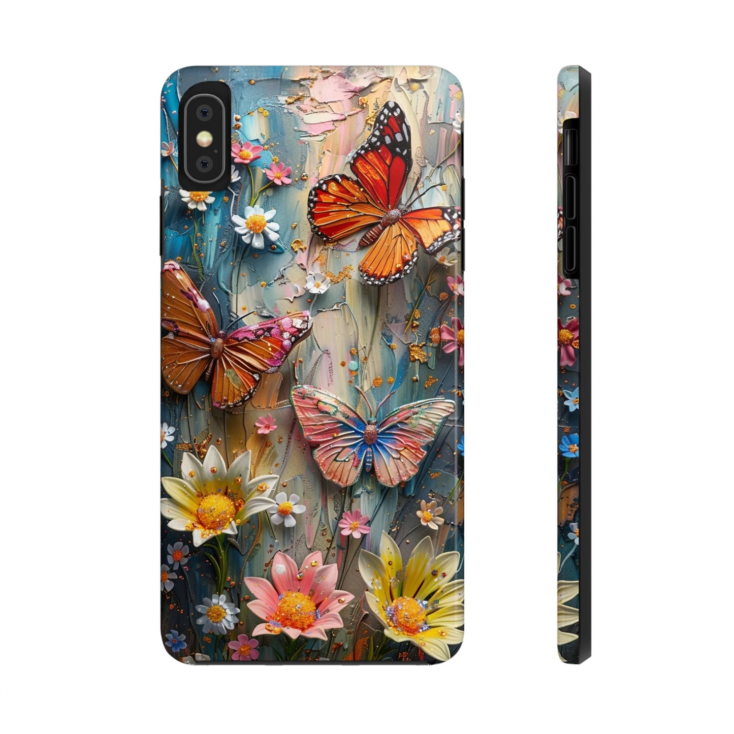 Butterfly Floral Art iPhone Case, Vibrant Nature-Inspired Protective Phone Cover compatible with a large variety of iPhone models, Phone Case, Gift