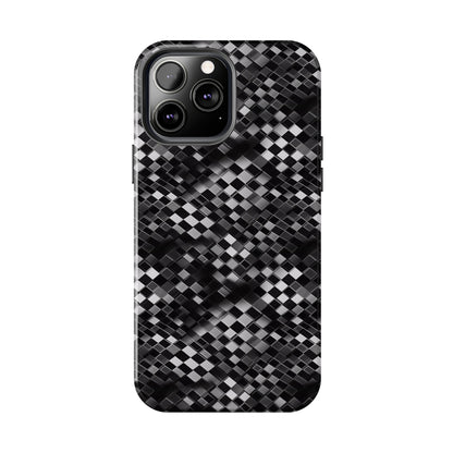 3D Checkerboard Print Pattern Design Tough Phone Case compatible with a large variety of iPhone models, Phone Case, Gift