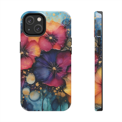 Vibrant 3D Watercolor Flowers print Design Tough Phone Case compatible with a large variety of iPhone models, Gift, Phone Case