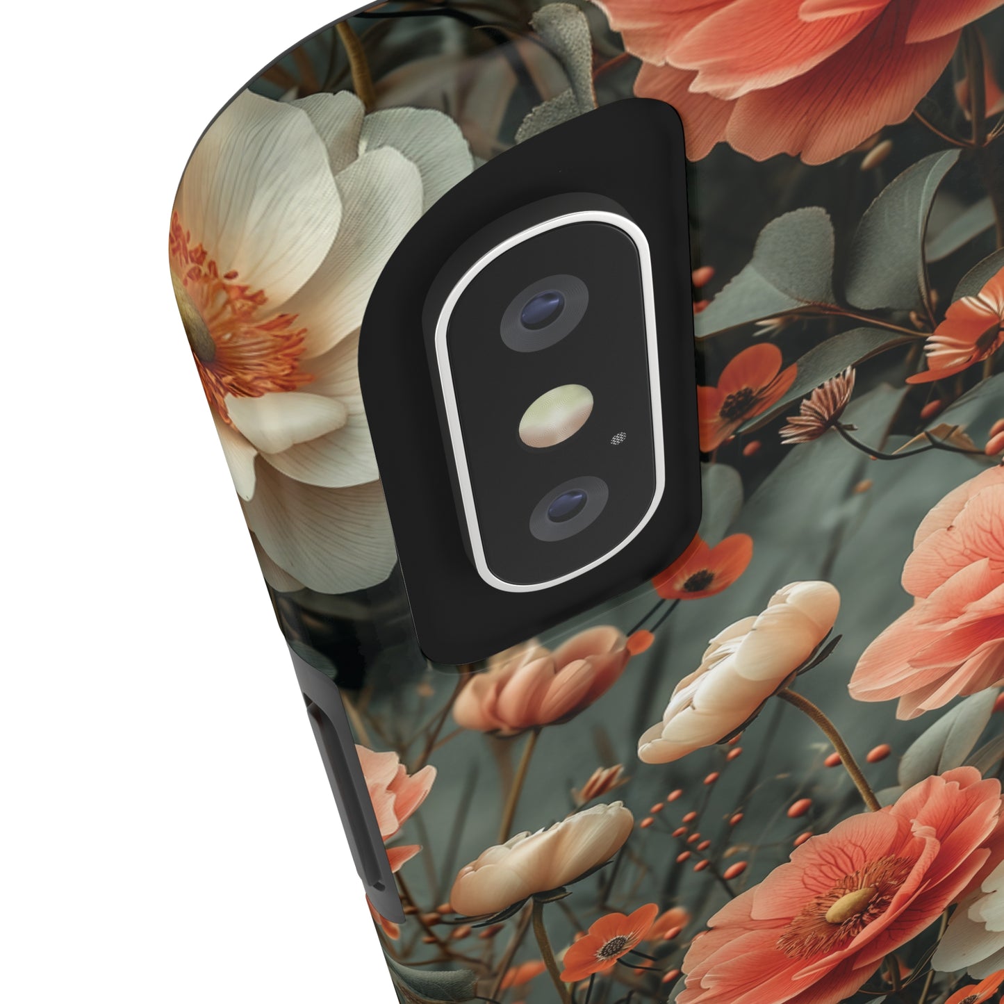 Elegant Peach Flowers Protective Cover, Botanical Garden design Tough Phone Case compatible with a large variety of iphone models