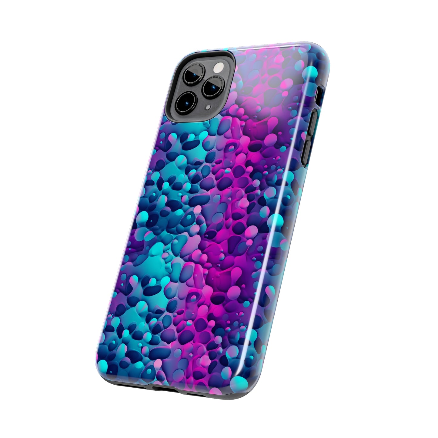 3D Bubble Print Pattern Design Tough Phone Case compatible with a large variety of iPhone models, Phone Case, Gift