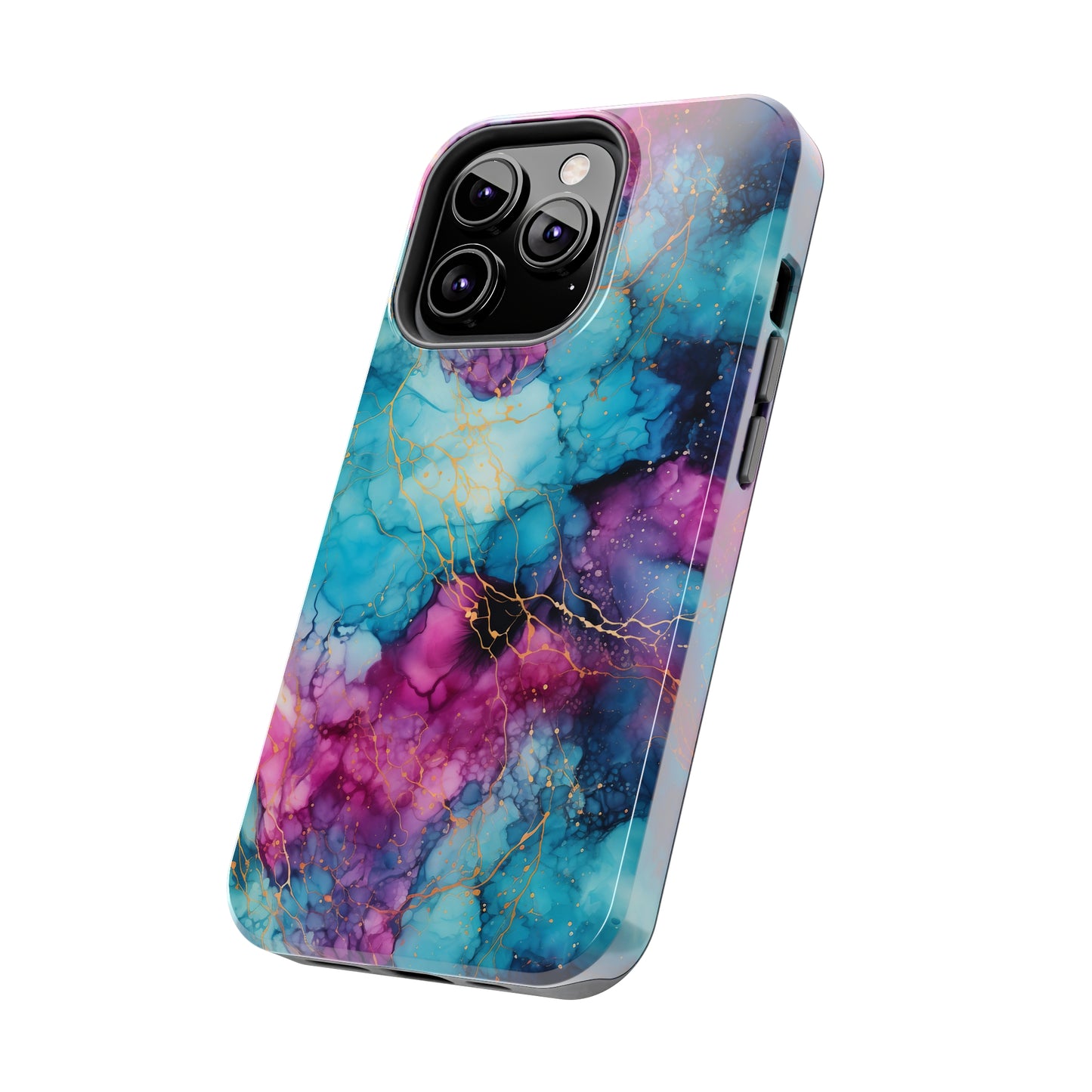 Blue and Purple Alcohol Ink Digital print Design Tough Phone Case compatible with a large variety of iPhone models, Gift, Phone Case