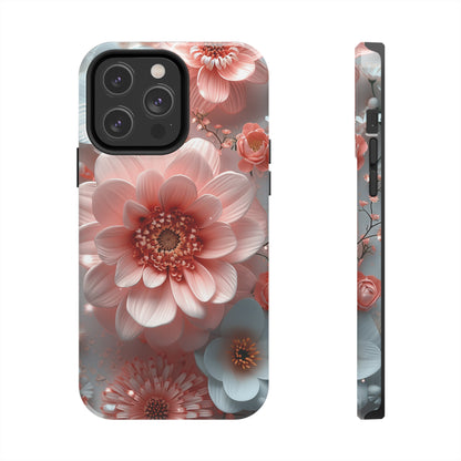 Beautiful 3D Pink & White Floral Design Tough Phone Case.