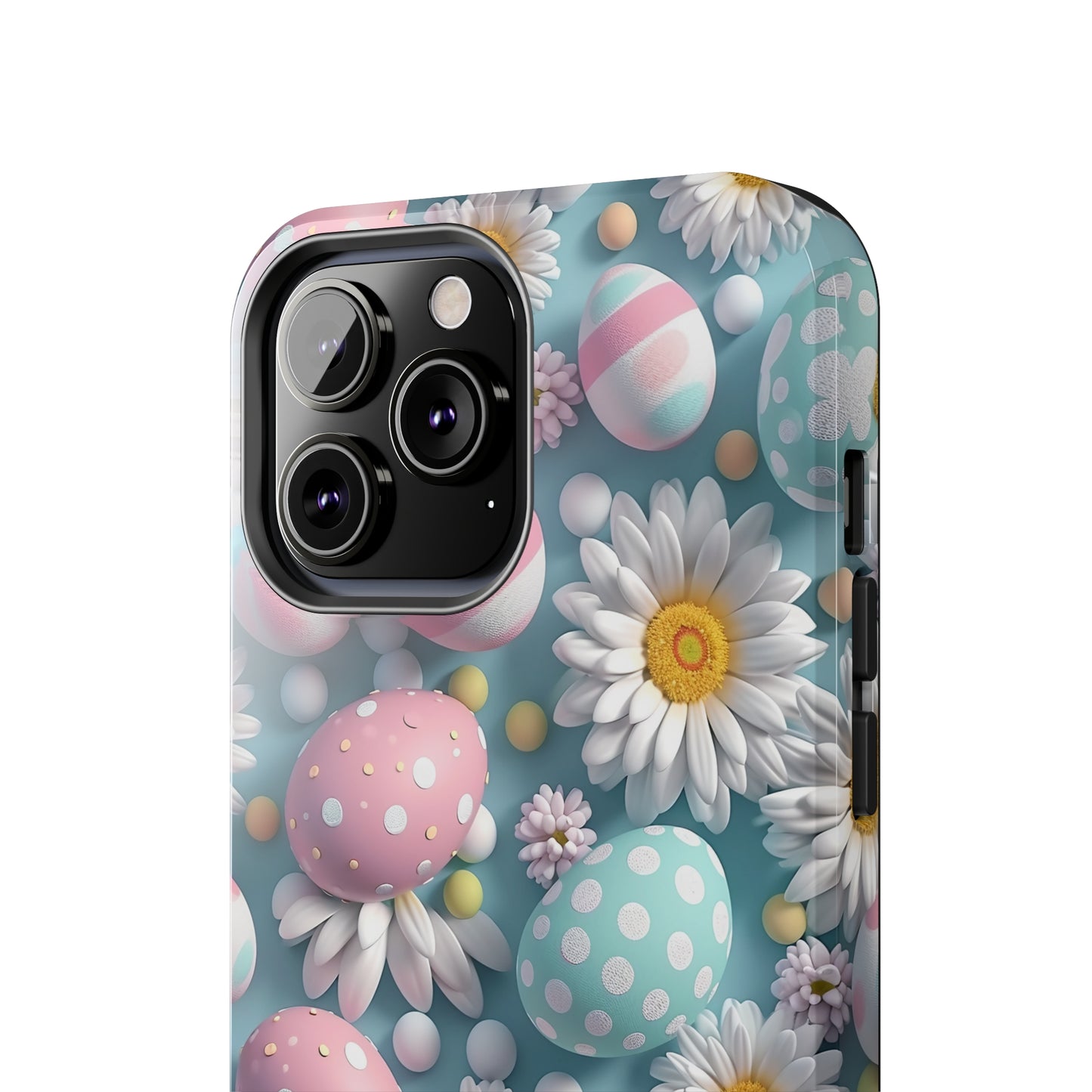 Easter Eggs and Daisies Digital print Design Tough Phone Case compatible with a large variety of iPhone models, Gift, Phone Case