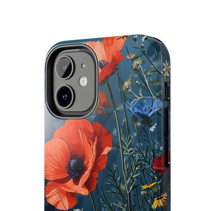 Wildflowers Vibrant Tones Digital print Design Tough Phone Case compatible with a large variety of iPhone models, Gift, Phone Case