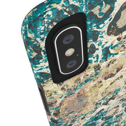 Western Turquoise and Cheetah Design Tough Phone Case compatible with a large variety of phone models, Gift, Phone Case