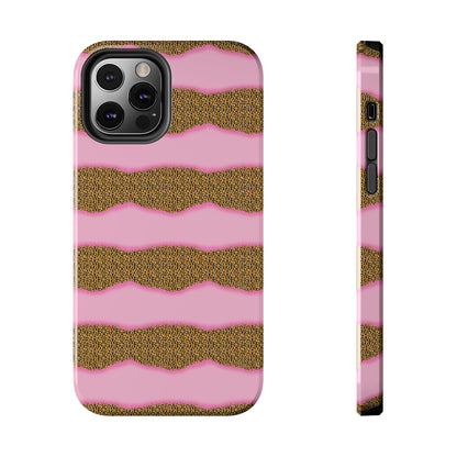 Girly Cheetah Wave Design Phone Case- Lightweight, Impact Resistant Cover for iPhone 6, 6s, 12, 13, 14, 15