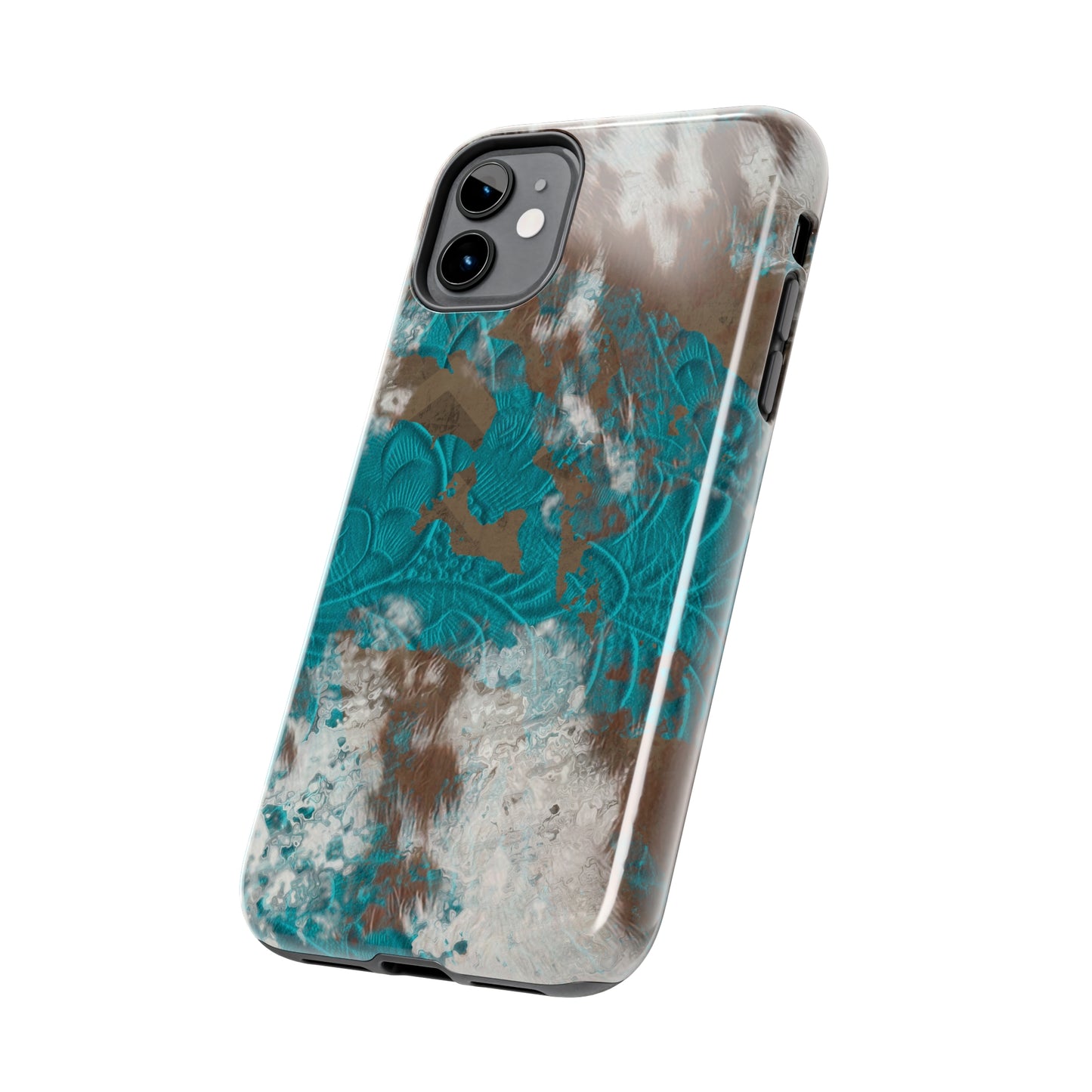 Western Cow Print Design  Phone Case- Lightweight, Impact Resistant Cover for iPhone 6, 6s, 12, 13, 14, 15