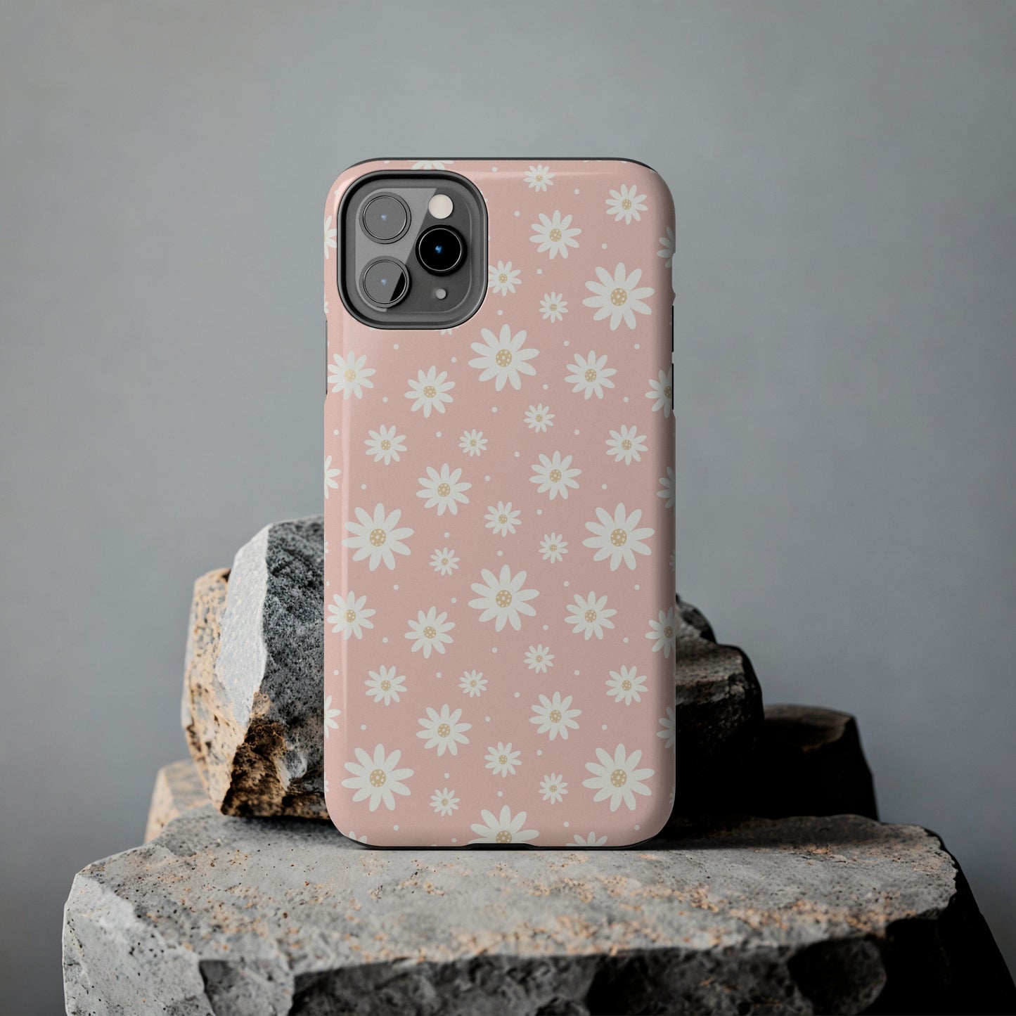 Cute Minimalist Flowers and Polka Dots Digital print Design Tough Phone Case compatible with a large variety of iPhone models, Gift, Phone Case