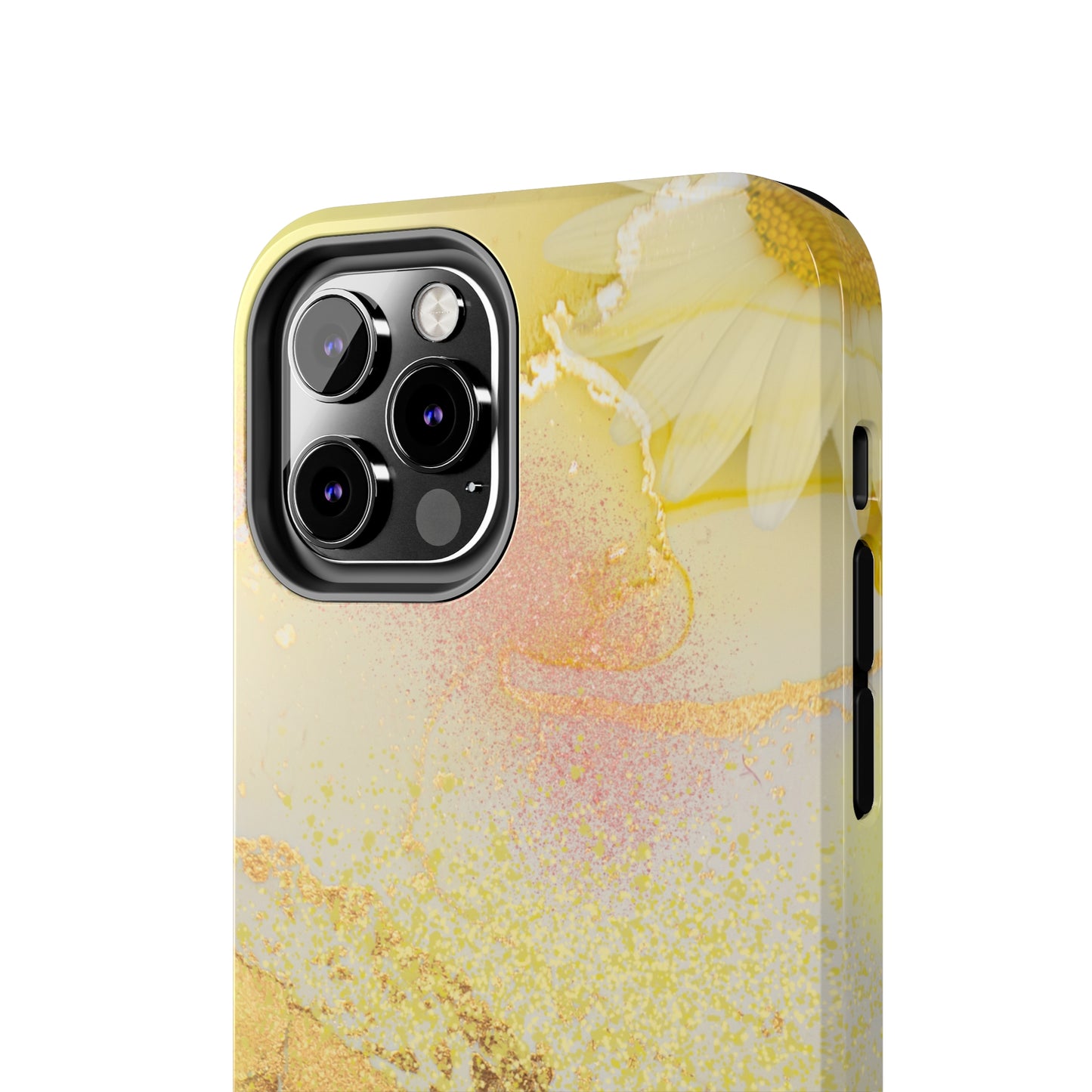 Yellow and Rose Gold Marble design Tough Phone Case compatible with a large variety of iPhone models, Gift, Phone