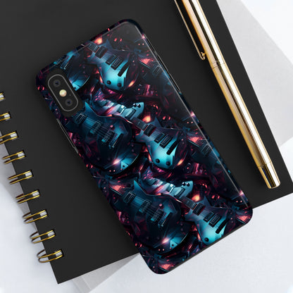 Guitar Pattern Design Tough Phone Case compatible with a large variety of iPhone models, Phone Case, Birthday Gift