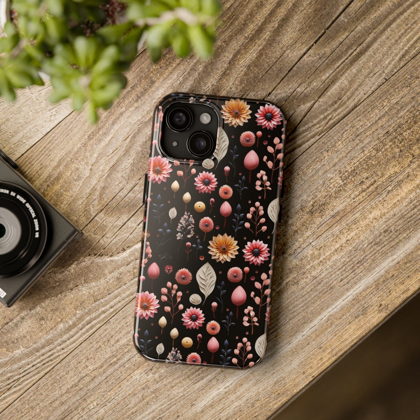 Floating Flowers print design Tough Phone Case compatible with a large variety of iphone models