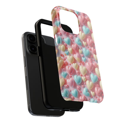 Valentine's Candy Hearts Pattern Design Tough Phone Case compatible with a large variety of iPhone models, Gift, Phone Case