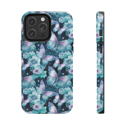 Blue and Purple Butterflies Digital print Design Tough Phone Case compatible with a large variety of iPhone models, Gift, Phone Case