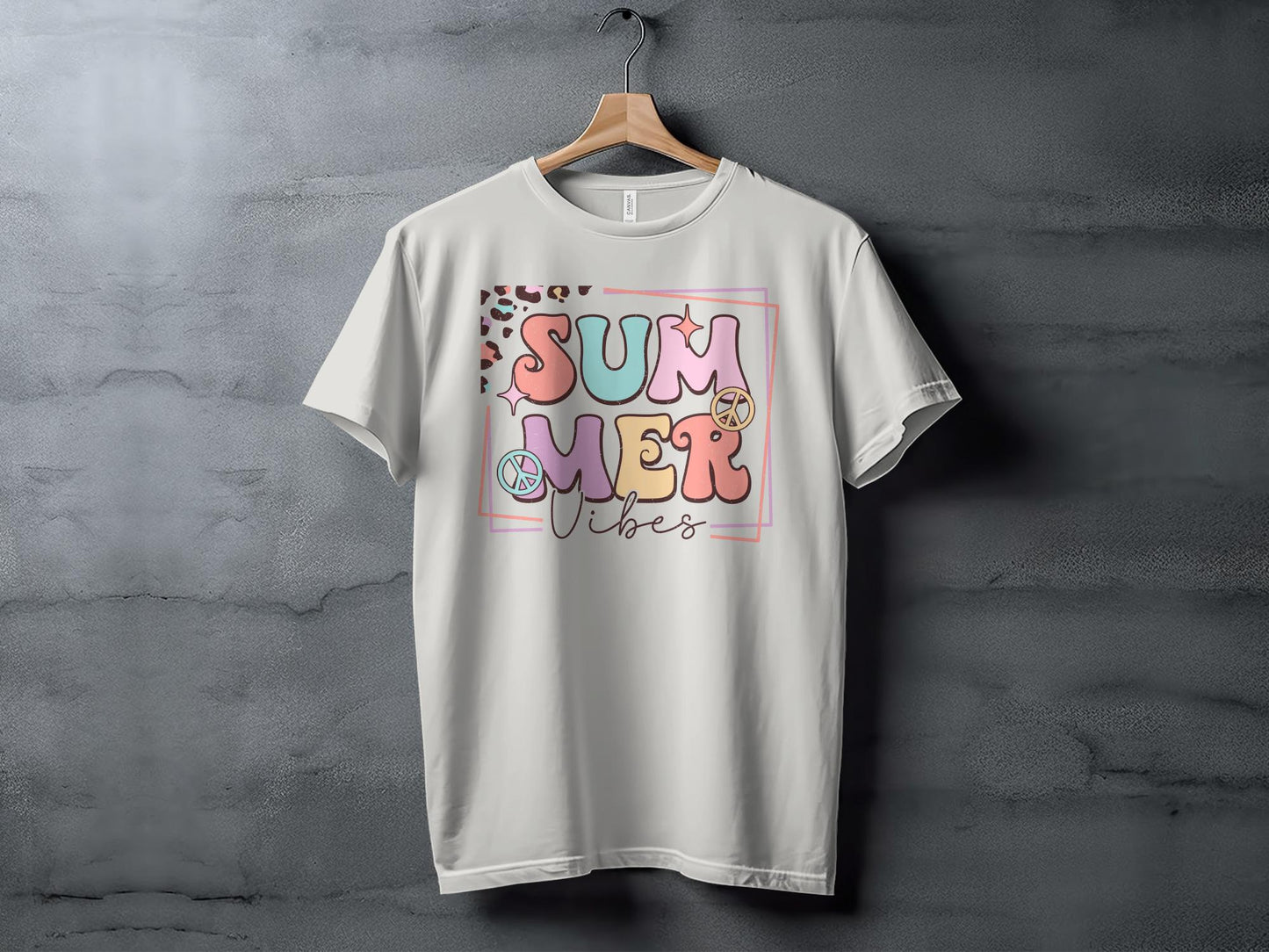 Colorful Summer Vibes T-Shirt, Trendy Beach Style Top, Casual Vacation Tee, Graphic Tee for Women and Men