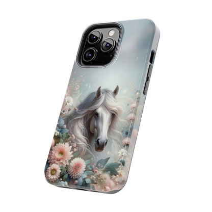 Beautiful Horse and Floral print Design Tough Phone Case compatible with a large variety of iPhone models, Gift, Phone Case