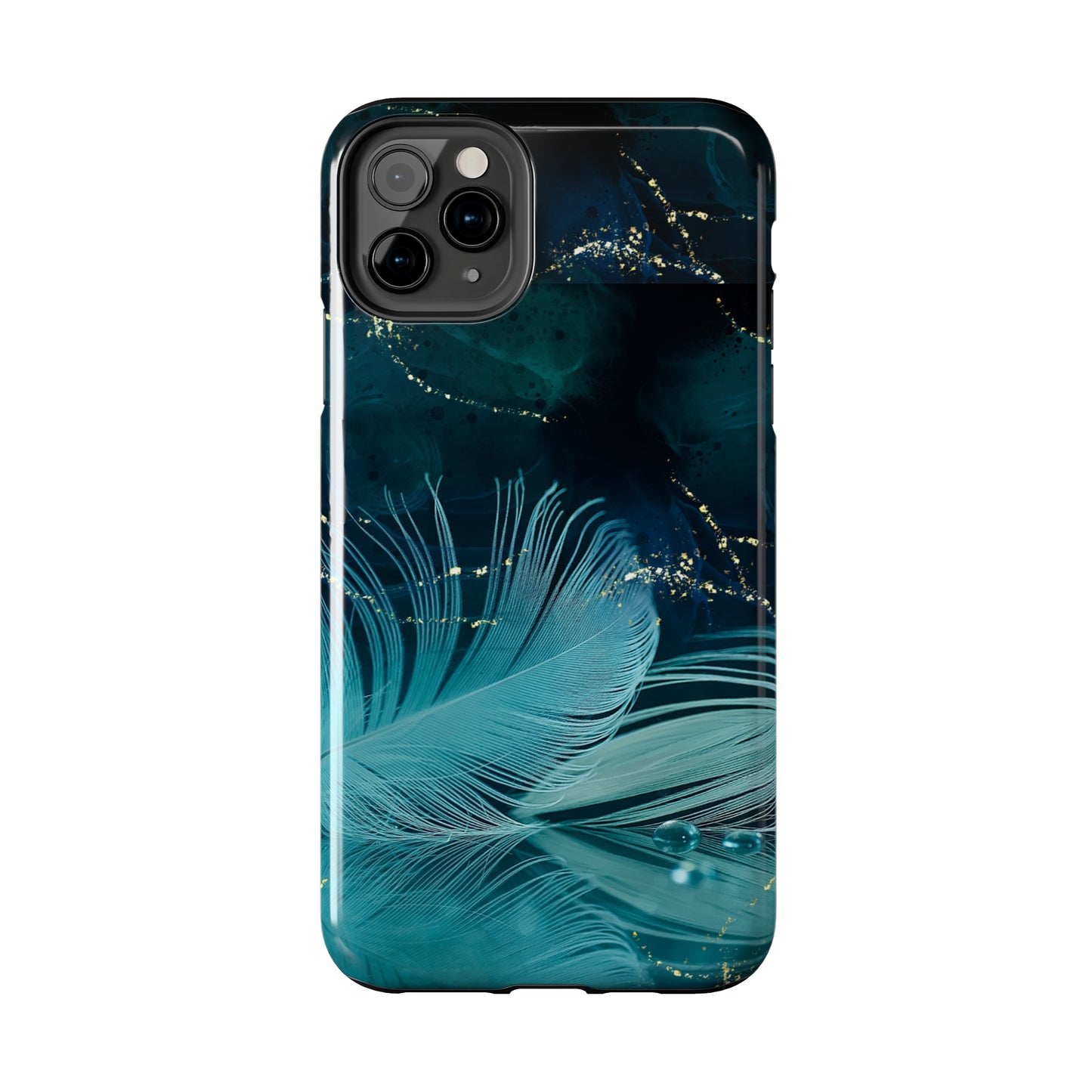 Dreamy Blue Feather design Tough Phone Case compatible with a large variety of iPhone models, Gift, Phone