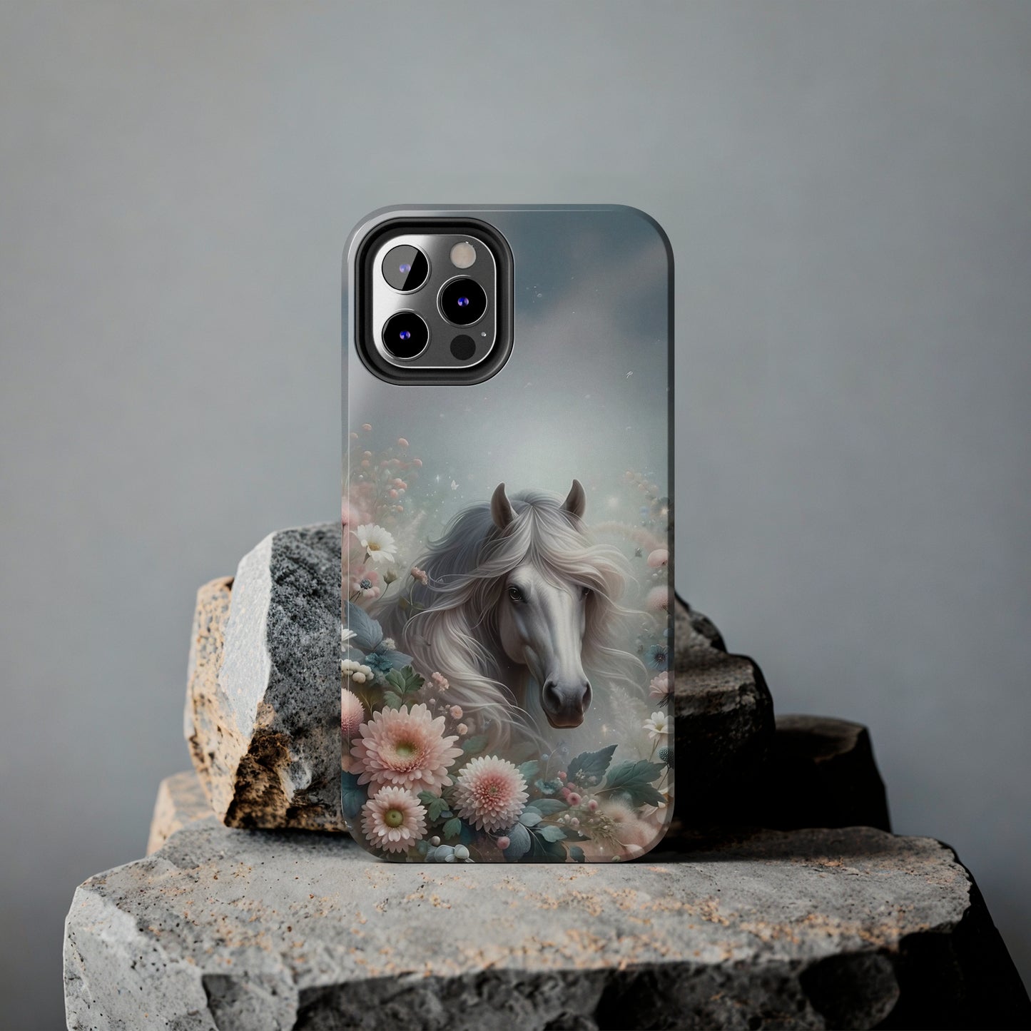 Beautiful Horse and Floral print Design Tough Phone Case compatible with a large variety of iPhone models, Gift, Phone Case