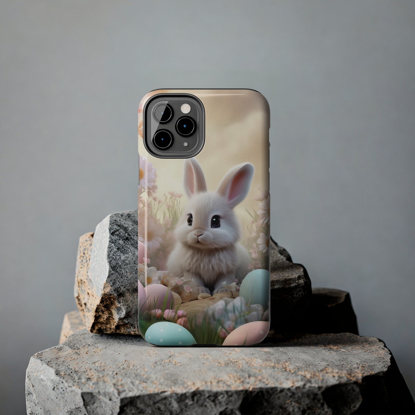 Cute Easter Bunny Pattern Design Tough Phone Case compatible with a large variety of iPhone models, Gift, Phone Case