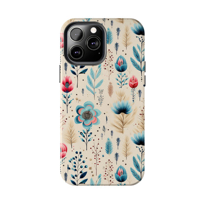 Boho Floral Pattern design Tough Phone Case compatible with a large variety of iphone models