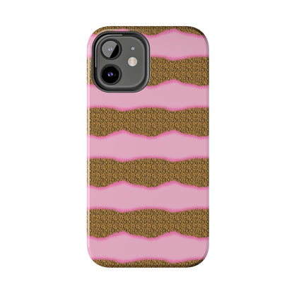 Girly Cheetah Wave Design Phone Case- Lightweight, Impact Resistant Cover for iPhone 6, 6s, 12, 13, 14, 15