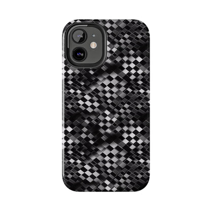 3D Checkerboard Print Pattern Design Tough Phone Case compatible with a large variety of iPhone models, Phone Case, Gift