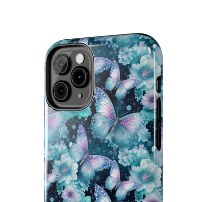 Blue and Purple Butterflies Digital print Design Tough Phone Case compatible with a large variety of iPhone models, Gift, Phone Case