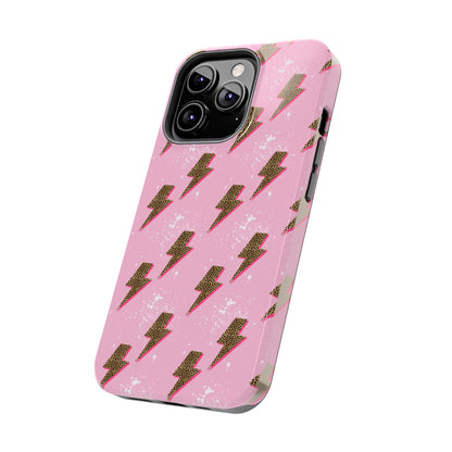 Cheetah Print Lightning Bolts Design Phone Case- Lightweight, Impact Resistant Cover for iPhone 6, 6s, 12, 13, 14, 15