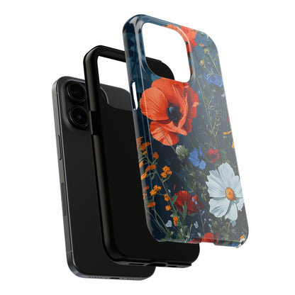 Wildflowers Vibrant Tones Digital print Design Tough Phone Case compatible with a large variety of iPhone models, Gift, Phone Case