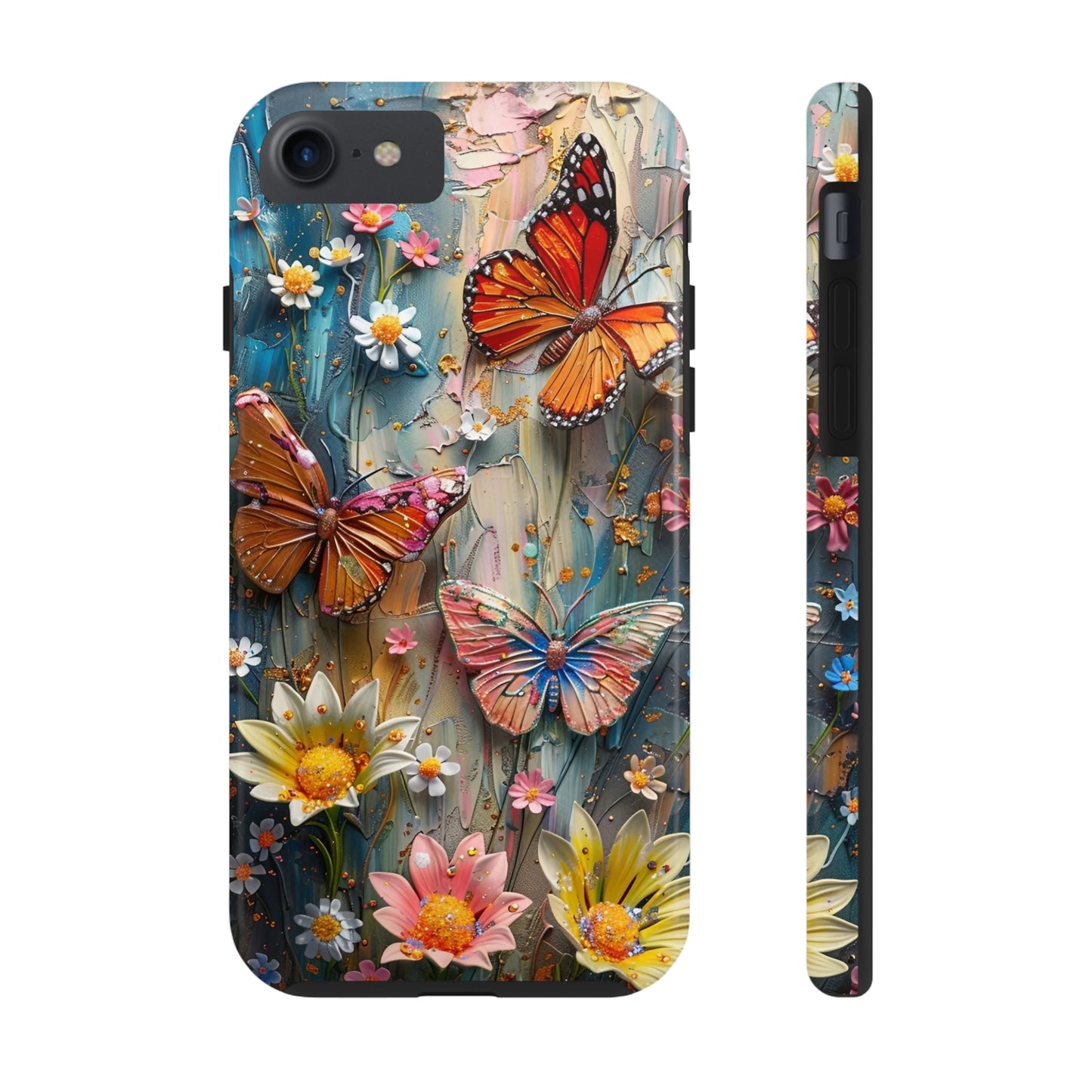 Butterfly Floral Art iPhone Case, Vibrant Nature-Inspired Protective Phone Cover compatible with a large variety of iPhone models, Phone Case, Gift