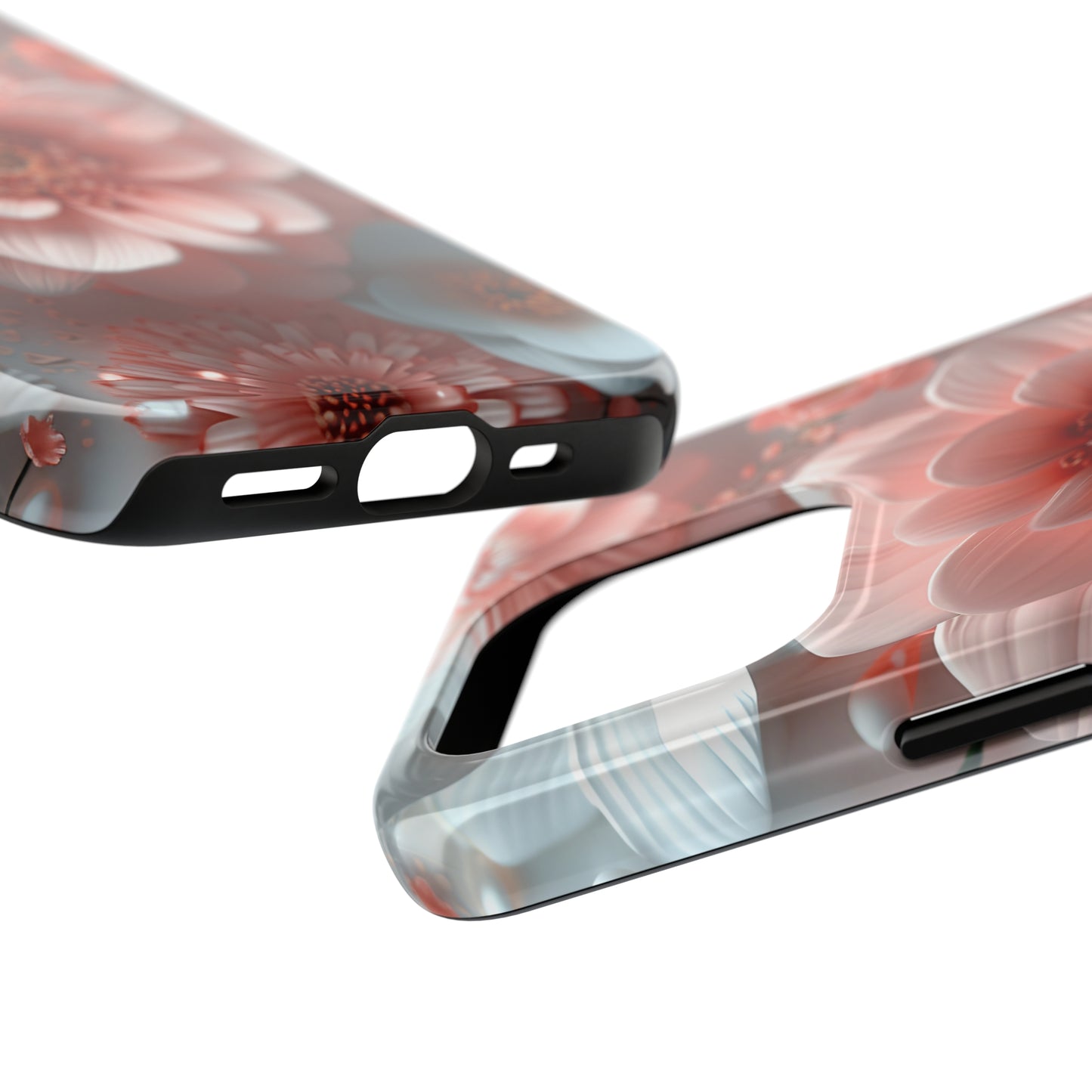 Beautiful 3D Pink & White Floral Design Tough Phone Case.