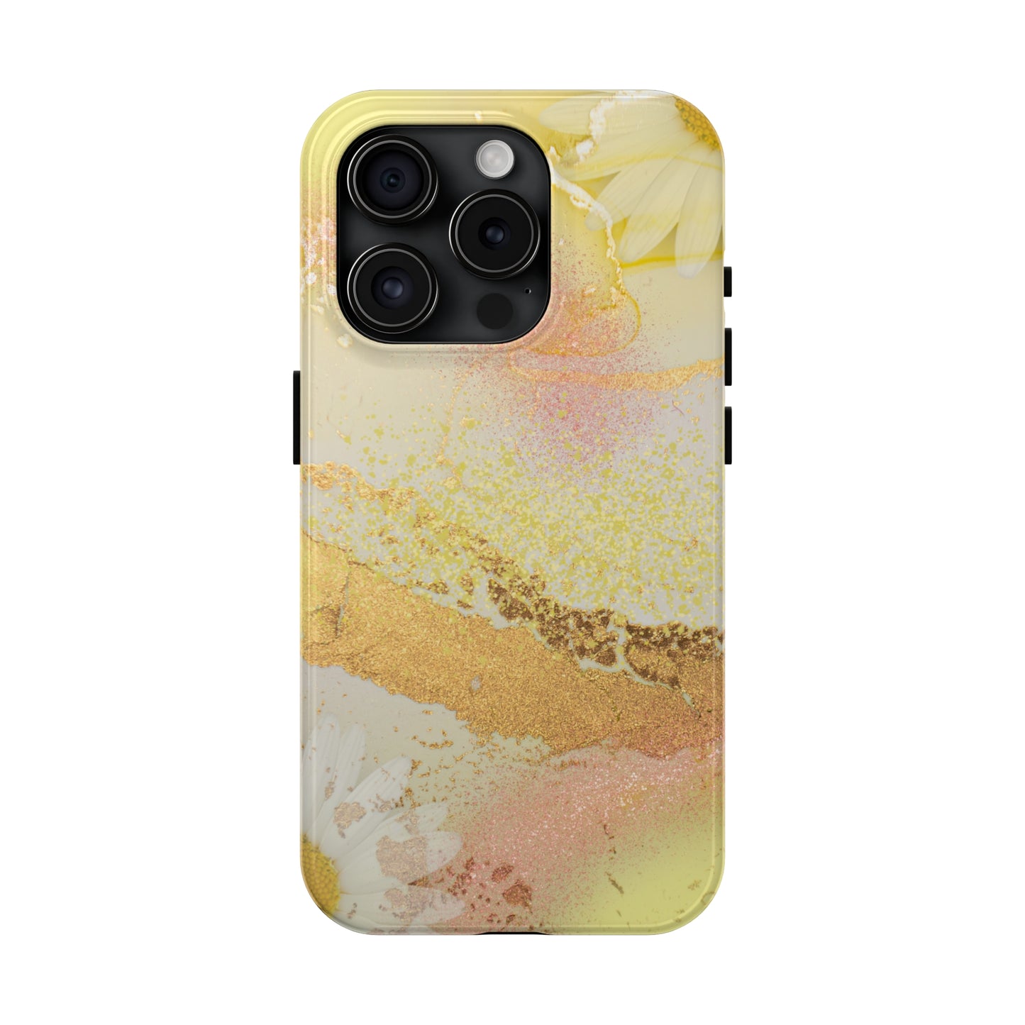 Yellow and Rose Gold Marble design Tough Phone Case compatible with a large variety of iPhone models, Gift, Phone