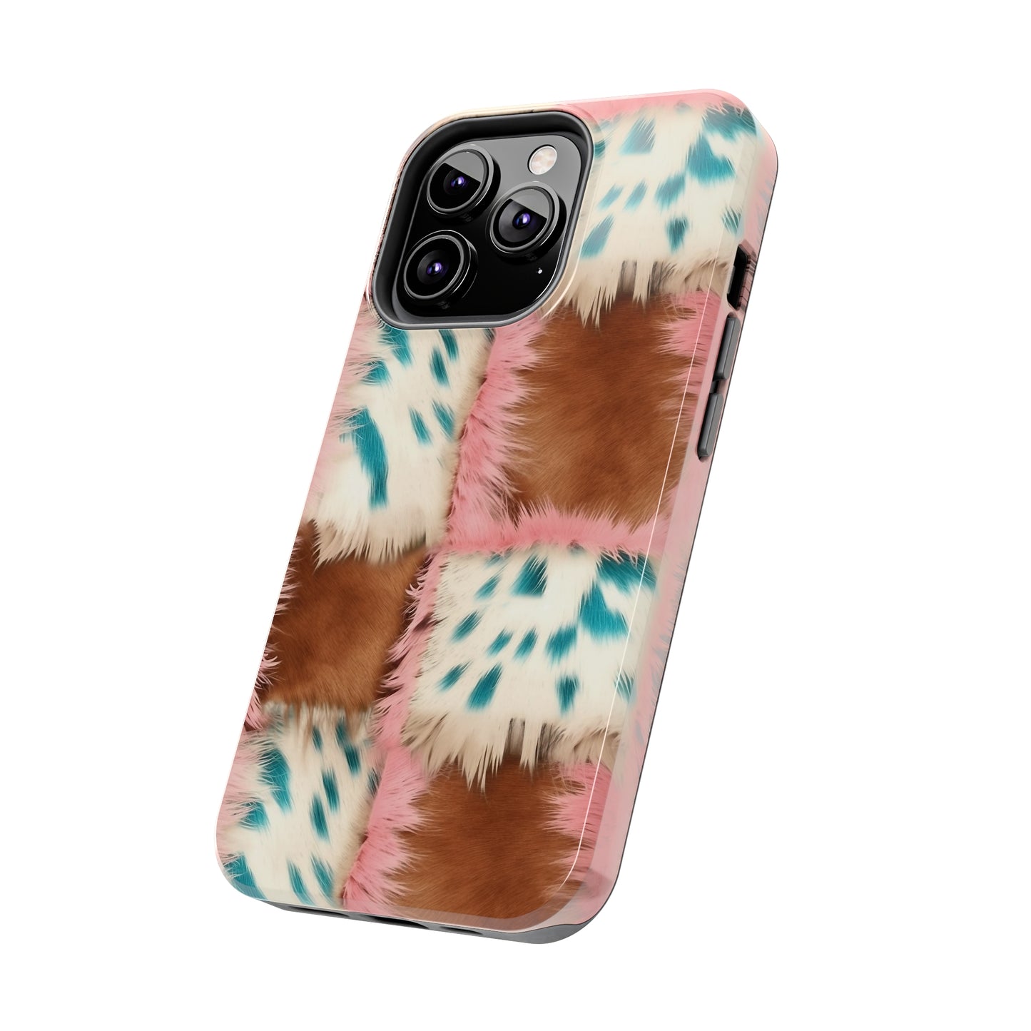 Modern Cowgirl Cowhide Design Pattern Print Tough Phone Case compatible with a large variety of phone models, Phone Case, Gift