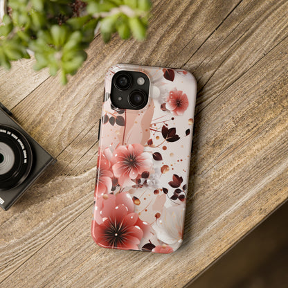 Pretty Pink & White Flowers Pattern Design Tough Phone Case compatible with a large variety of iPhone models, Gift, Phone Case