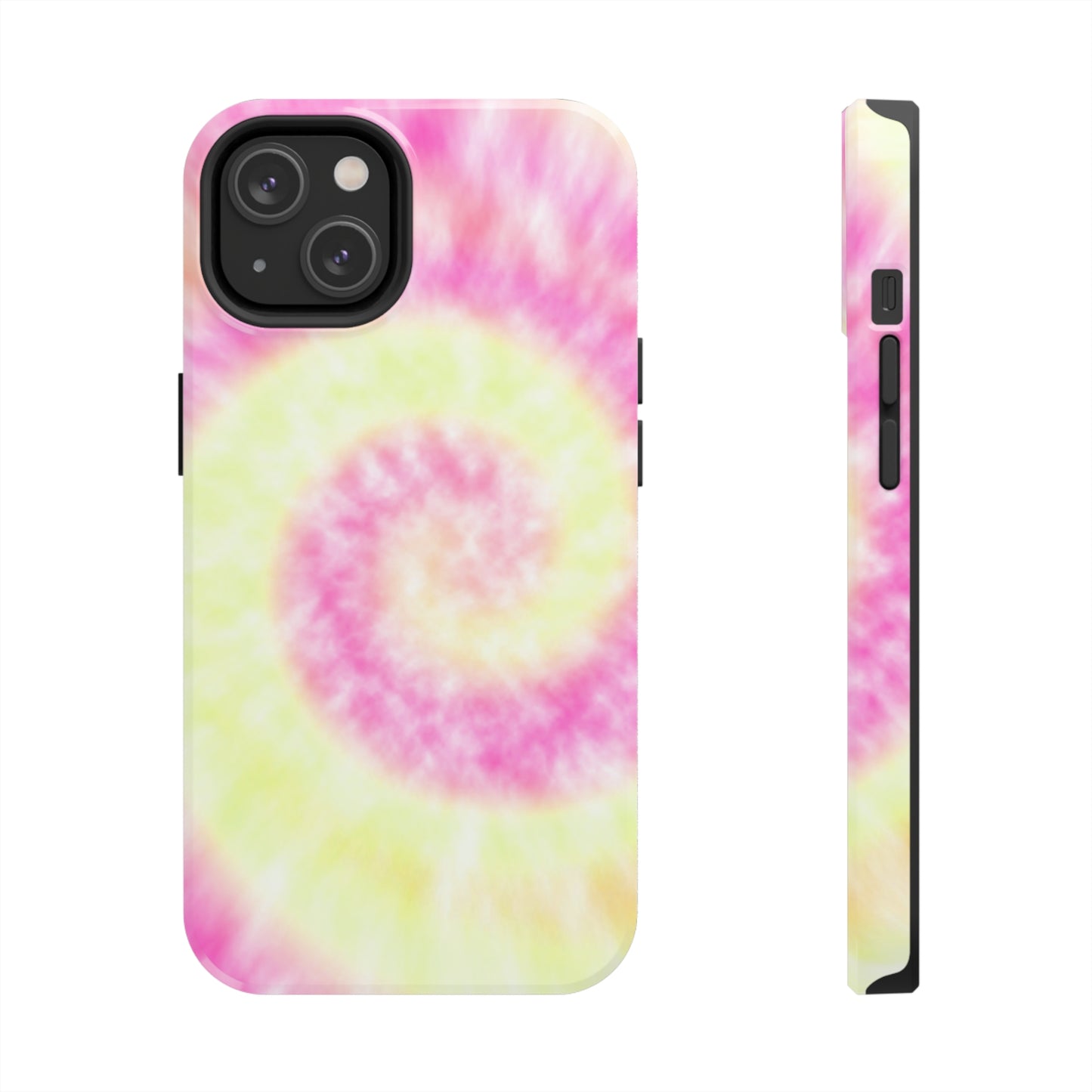 Pink and Yellow Tie Dye Design Phone Case- Lightweight, Impact Resistant Cover for iPhone 6, 6s, 12, 13, 14, 15