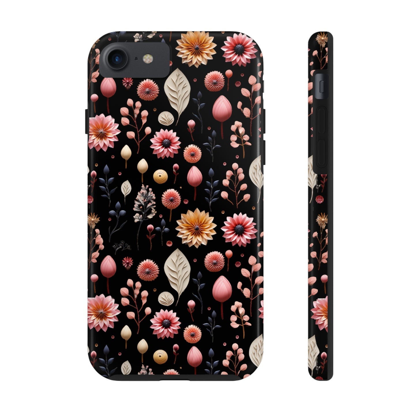 Floating Flowers print design Tough Phone Case compatible with a large variety of iphone models