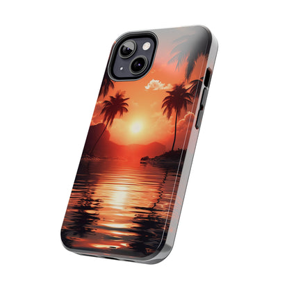 Sunset Beach Design iPhone Case, Beautiful Beach Scene, Artsy Surf Design, Protective Phone Cover compatible with a large variety of iPhone models, Phone Case, Gift