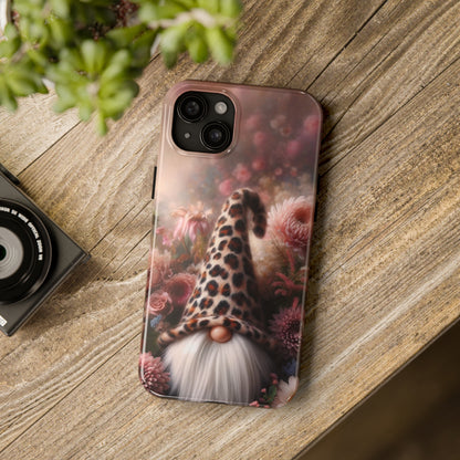 Leopard Print Fantasy Gnome Design Phone Case- Lightweight, Impact Resistant Cover for iPhone 6, 6s, 12, 13, 14, 15