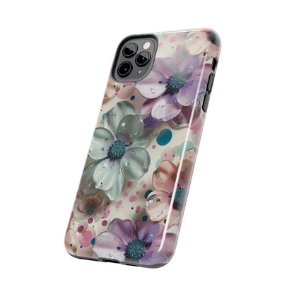 Fun Pastel Flowers Digital print Design Tough Phone Case compatible with a large variety of iPhone models, Gift, Phone Case