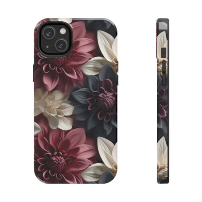 Elegant Dahlias design Tough Phone Case compatible with a large variety of iPhone models, Birthday Gift, Phone Case