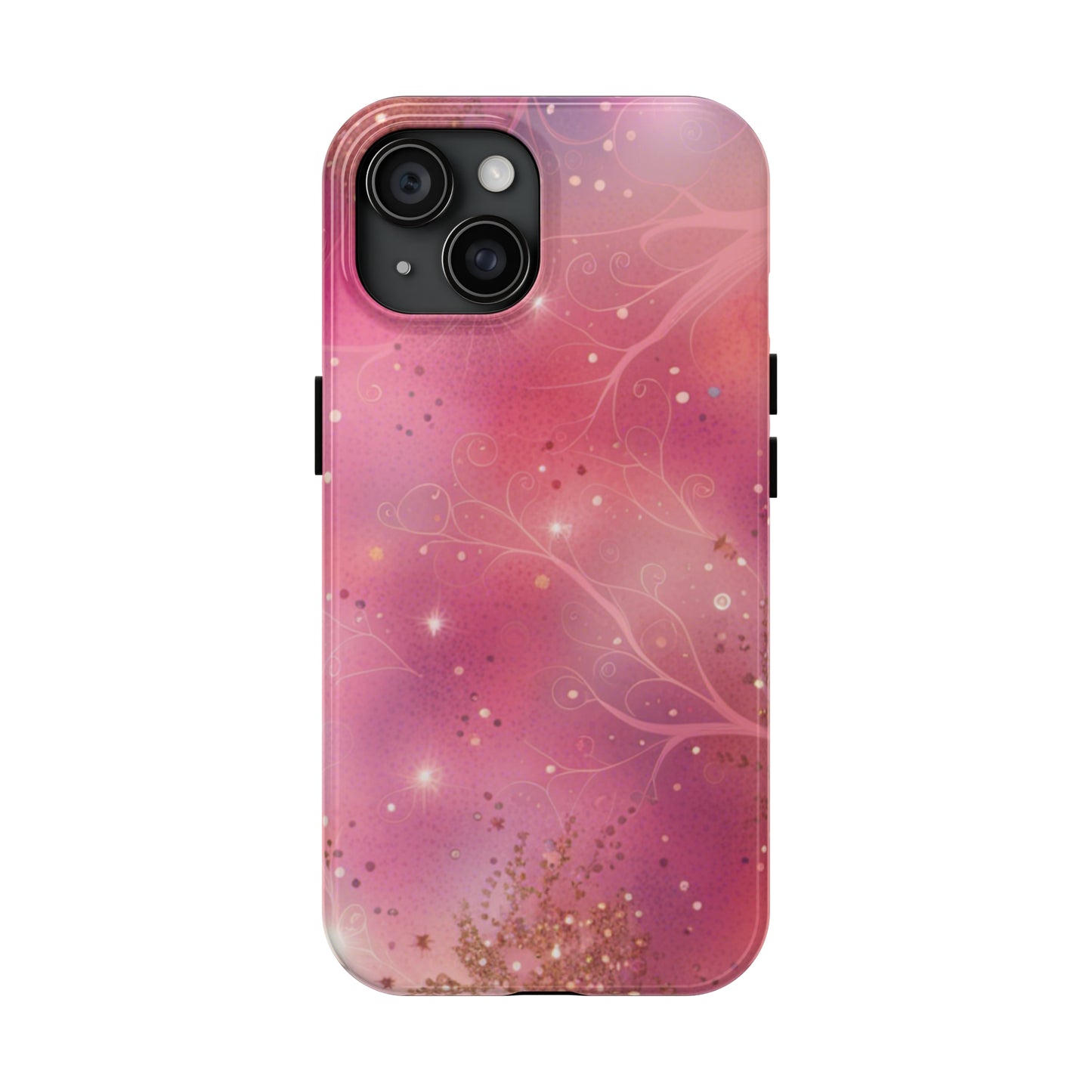 Pink and Gold Pattern Design Tough Phone Case compatible with a large variety of iPhone models, Phone Case, Gift